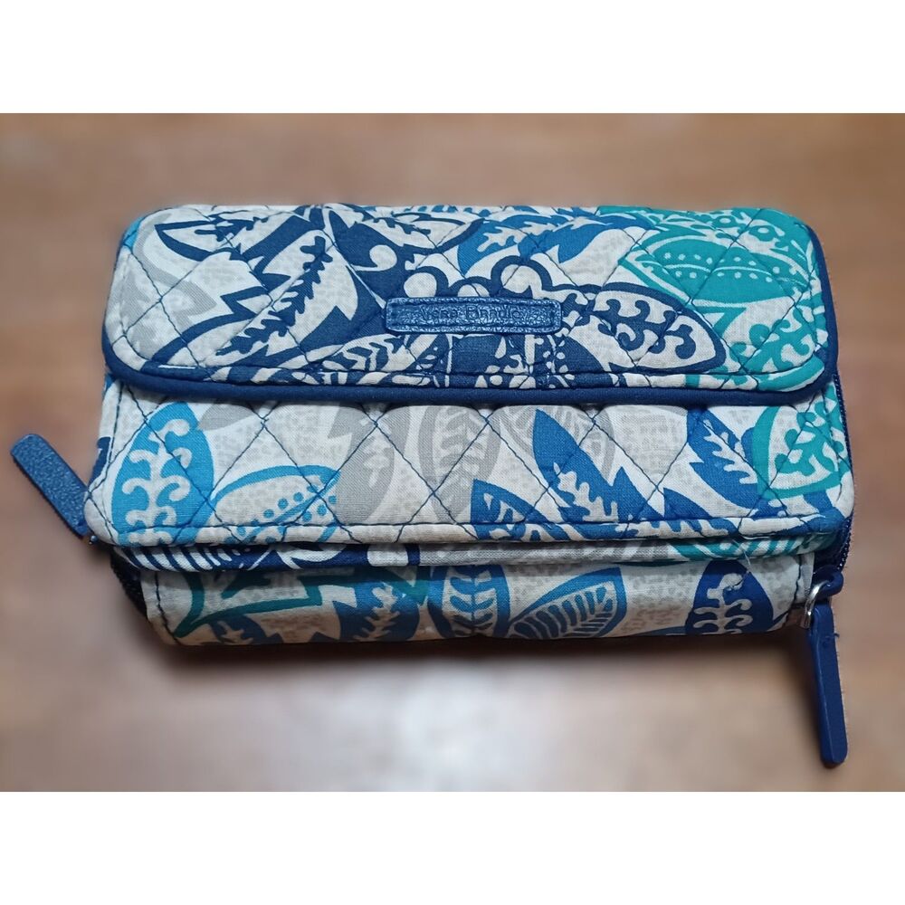 Vera Bradley Santiago Pattern Blue RFID All in One Wallet (no straps)